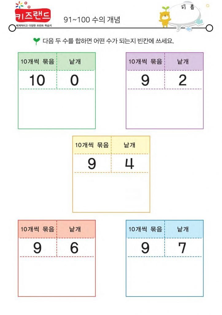 91~100의 수